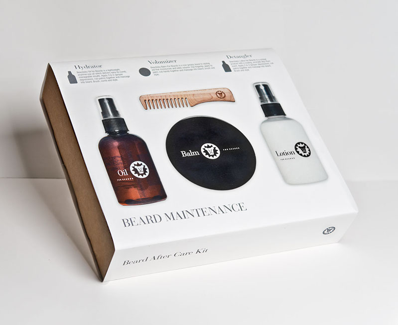 Beardsley Beard After Care and Maintenance Kit, includes comb, 4oz beard oil, 4oz beard lotion, and 4oz beard balm